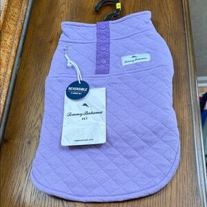 Tommy Bahama Lavender reversible Quilted/Fleece Pet Jacket. Size S.